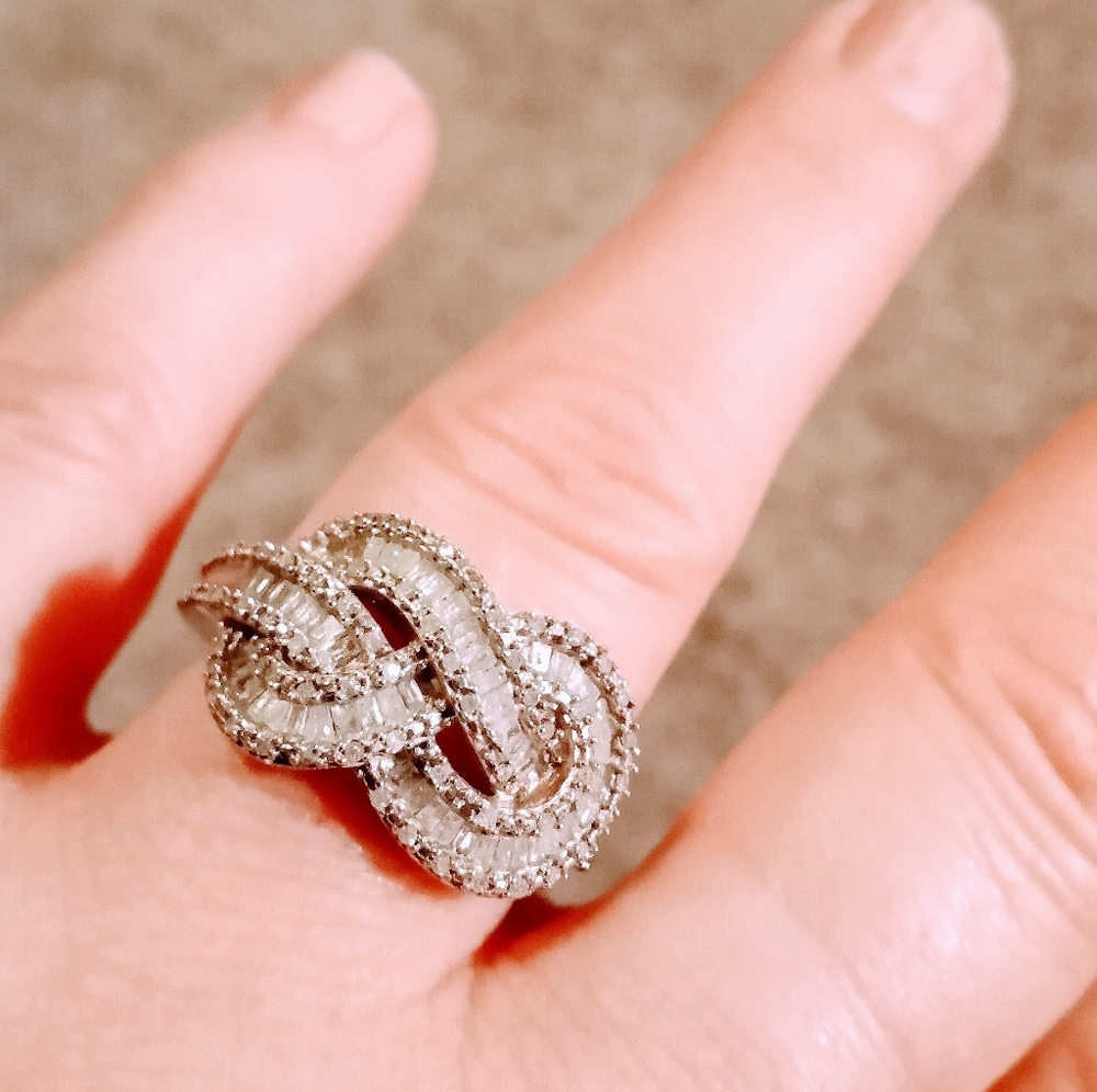 Genuine Diamond sterling silver ring size 8